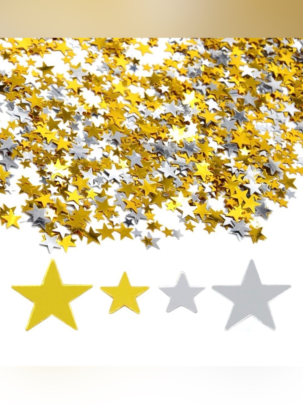 💜 Holographic Gold & Silver Star Confetti Decorations